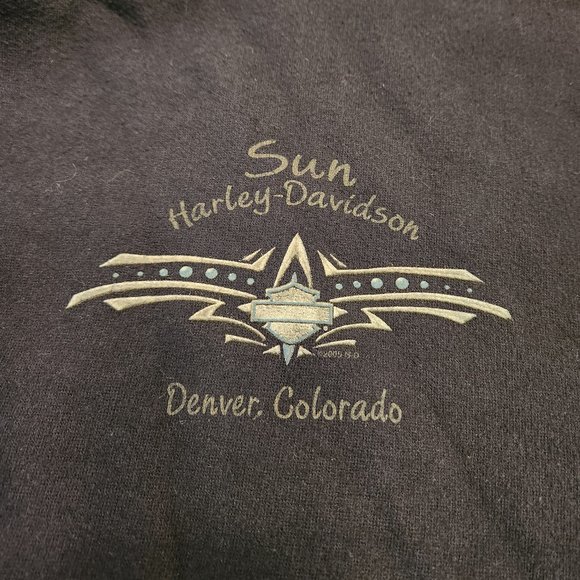 Harley Davidson Navy Zip Up Hoodie Size Medium - Picture 1 of 4